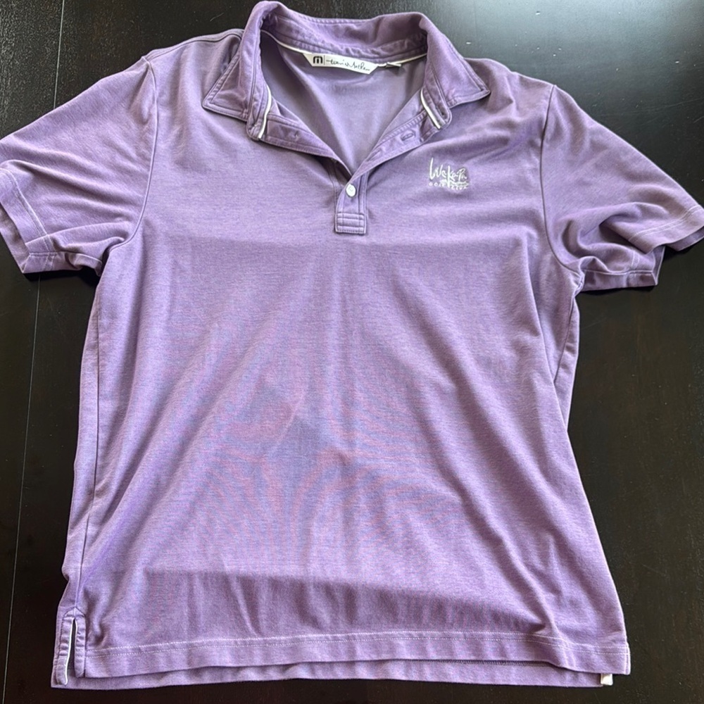 Travis Mathew Purple Polo Soft Knit Shirt